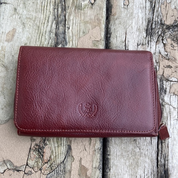 Handbags - Italian Leather Wallet Dark Red, many compartments, functional, nice condition